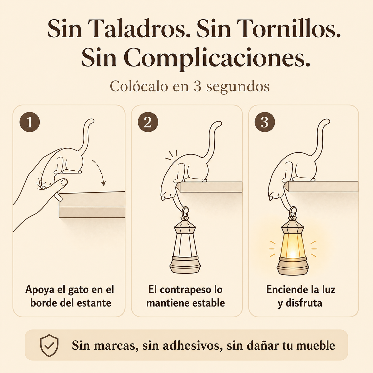 Lámpara Gato Colgante Estantería