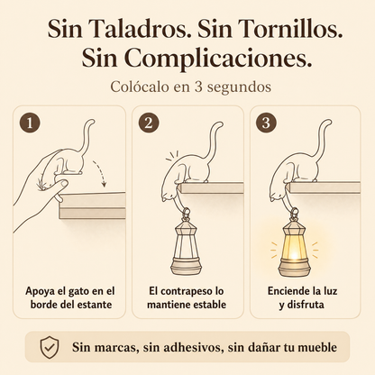 Lámpara Gato Colgante Estantería